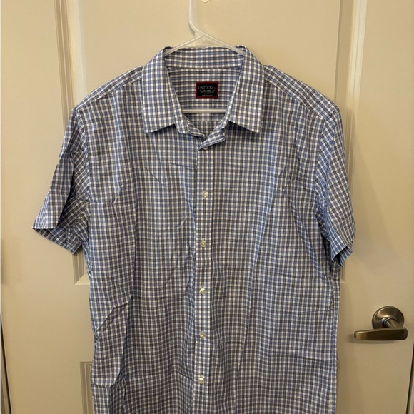 UNTUCKit mens blue and white plaid button down shirt size XL - Picture 1 of 11
